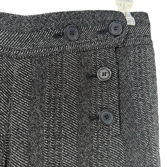 Max Studio Wide Leg Trouser Pants Womens Size 8 Black Sailor Button Career Tweed - Picture 3 of 7